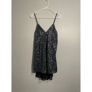 Zara Black Sequined Mini Slip Dress